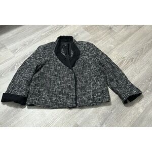 Talbots Blazer Jacket 12 Black Tweed  Business‎ Preppy Career